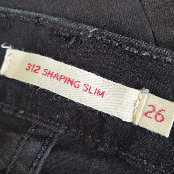 Levis 312 Shaping Slim Jeans Black - Picture 4 of 5